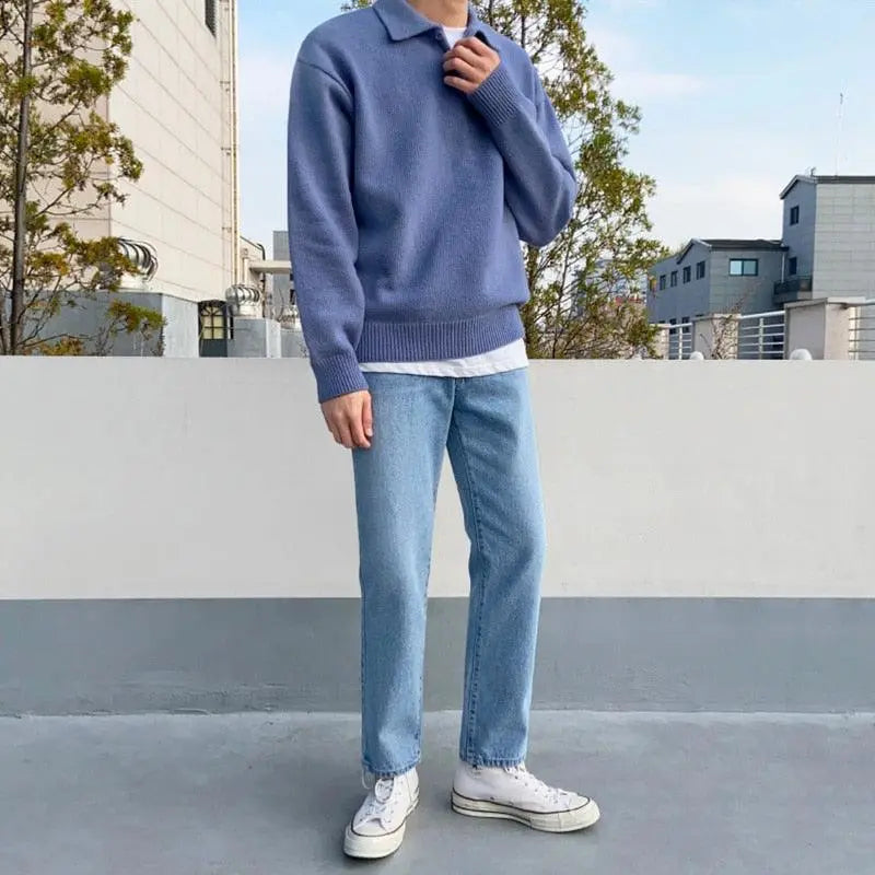 Marco Maglione Polo in Maglia da Uomo – Polo in Knit con Bottoni e Colletto Classico