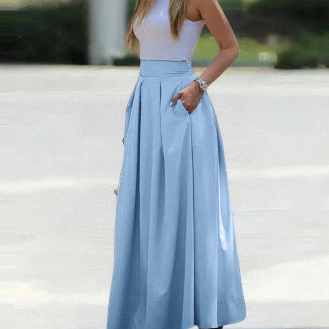 Calista | Gonna Plissettata A Vita Alta Da Donna | Maxi