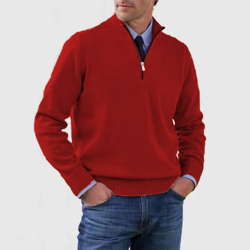 Arvid Maglione Uomo con Mezza Zip – Pullover in Maglia con Collo Alto dallo Stile Elegante