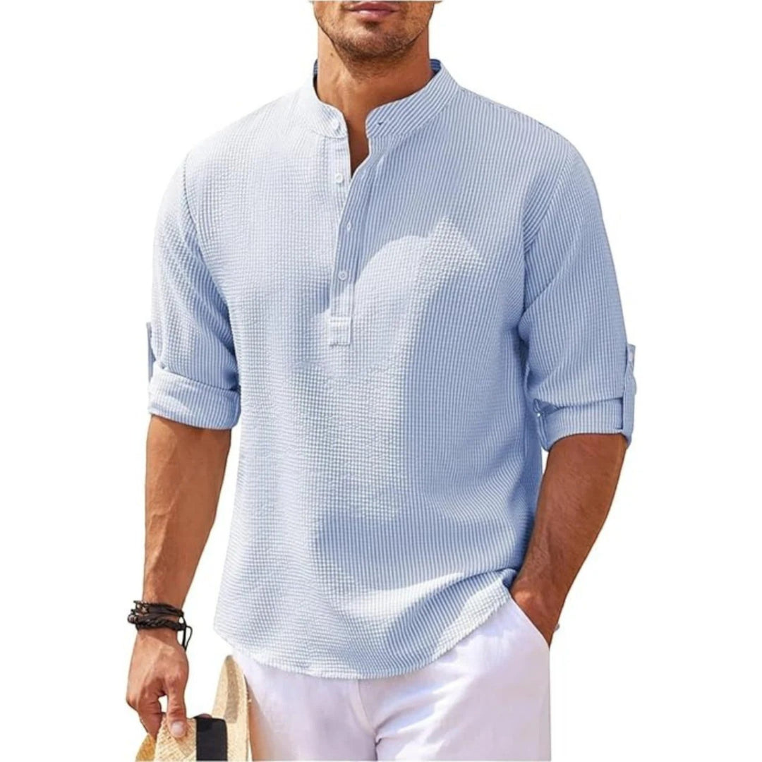 Pascal | Camicia Estiva Con Collo Alto Per Uomo | Maniche Lunghe