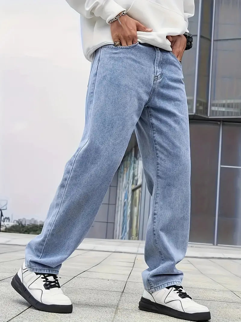 Jeans Da Uomo Lavaggio Leggero | Gamba Dritta