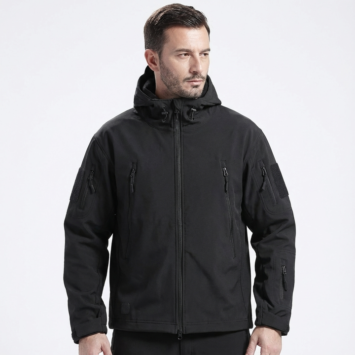 Darius Giacca Militare Uomo – Softshell Impermeabile Antivento con Cappuccio Tattico