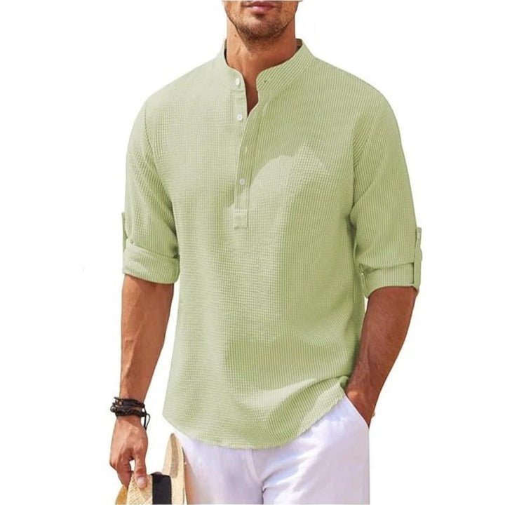 Pascal | Camicia Estiva Con Collo Alto Per Uomo | Maniche Lunghe