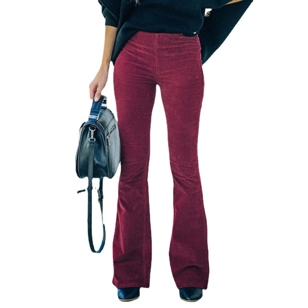 Jeans In Velluto A Coste Da Donna | Vita Alta