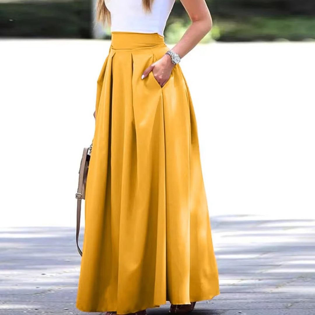Calista | Gonna Plissettata A Vita Alta Da Donna | Maxi
