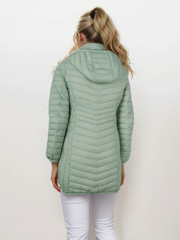 Women's Down Jacket With Hood | With Zipper