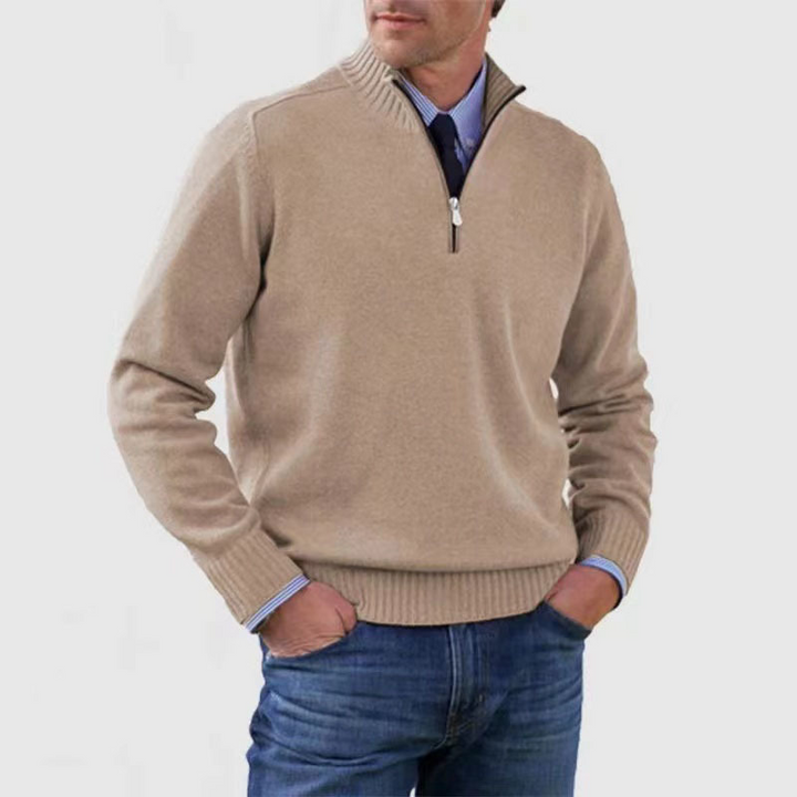 Arvid Maglione Uomo con Mezza Zip – Pullover in Maglia con Collo Alto dallo Stile Elegante
