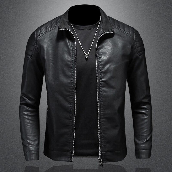 Men's Leather Motorcycle Jacket | Long Sleeves