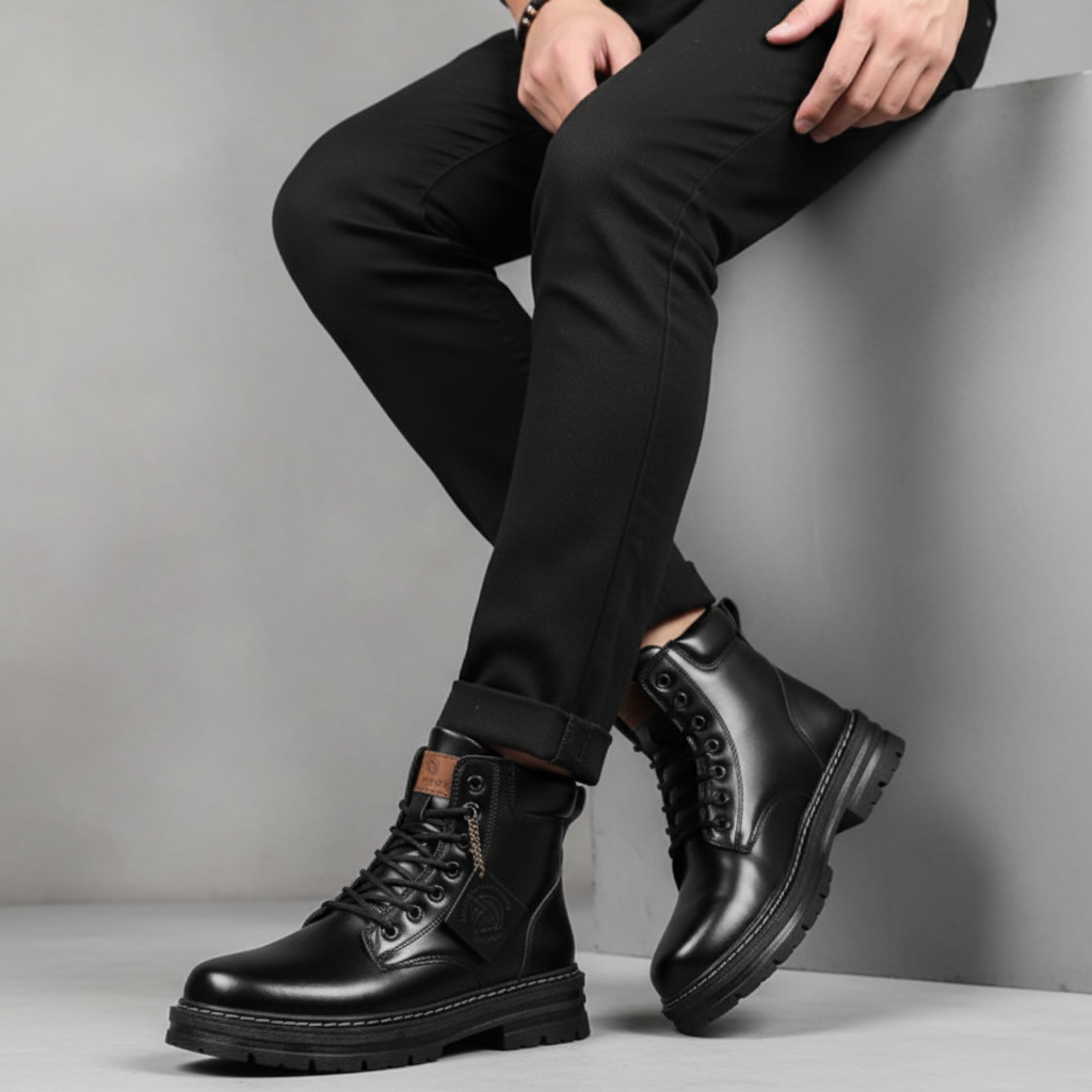 Leandro Scarpe Uomo Invernali – Stivali Antiscivolo Impermeabili con Supporto e Comfort