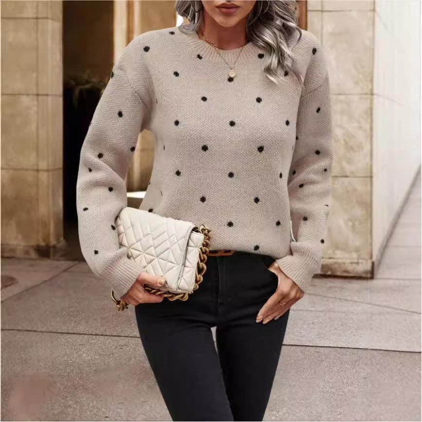 Rosie Maglione Donna a Pois – Pullover Morbido Rosa con Vestibilità Rilassata e Stile Femminile