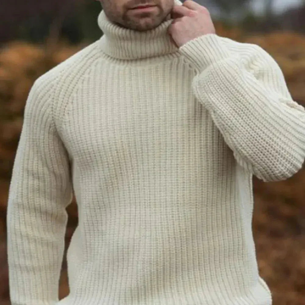 Noah Maglione Uomo a Collo Alto in Maglia Grossa – Caldo, Traspirante & Stile Moderno