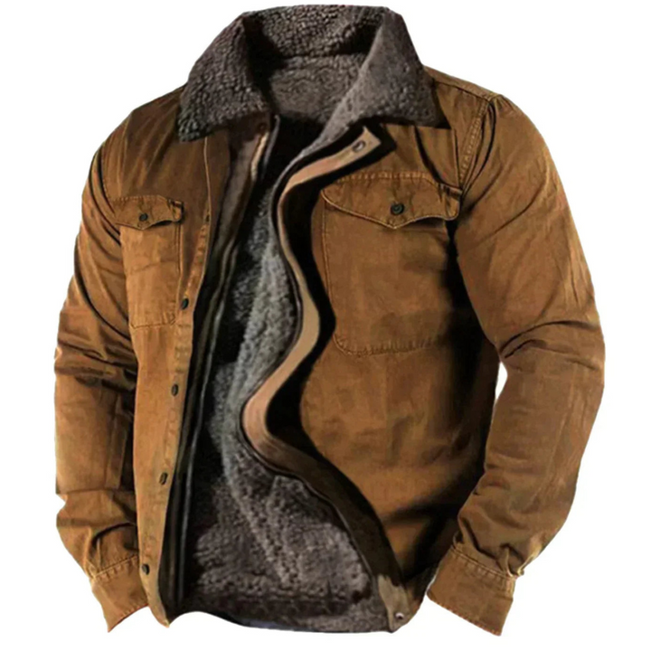 Men's Winter Jacket with Button Closure | Long Sleeves