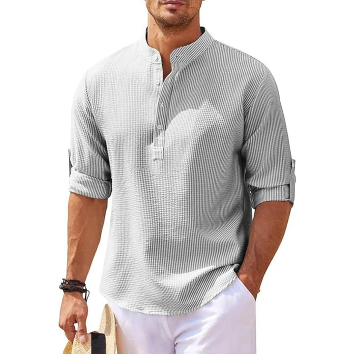 Pascal | Camicia Estiva Con Collo Alto Per Uomo | Maniche Lunghe