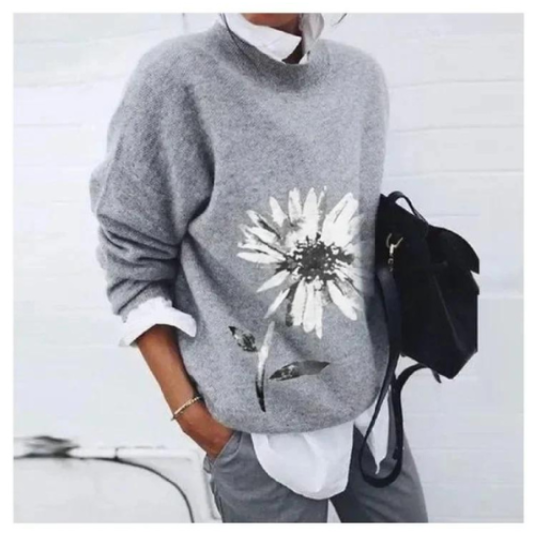 Maglione Donna Con Motivo Floreale | Manica Lunga