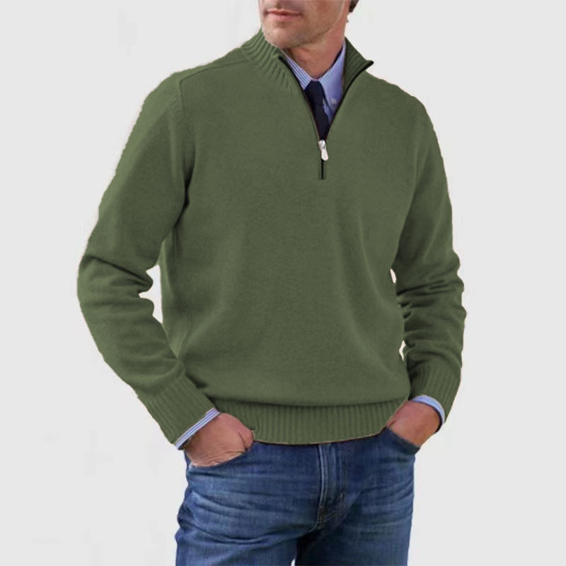 Arvid Maglione Uomo con Mezza Zip – Pullover in Maglia con Collo Alto dallo Stile Elegante
