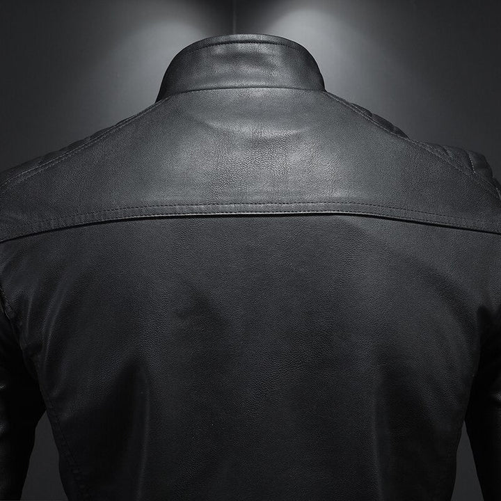 Men's Leather Motorcycle Jacket | Long Sleeves