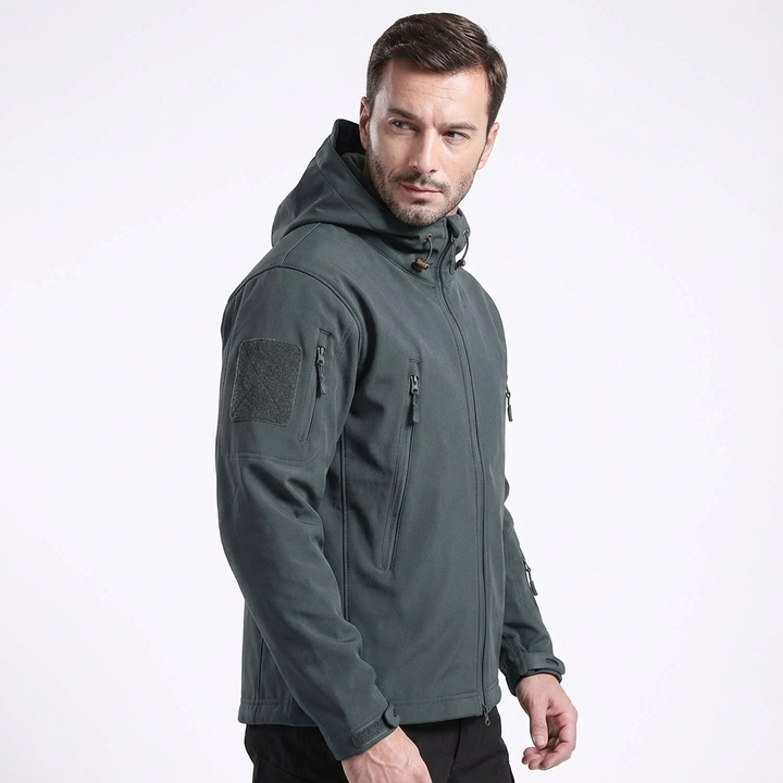 Darius Giacca Militare Uomo – Softshell Impermeabile Antivento con Cappuccio Tattico