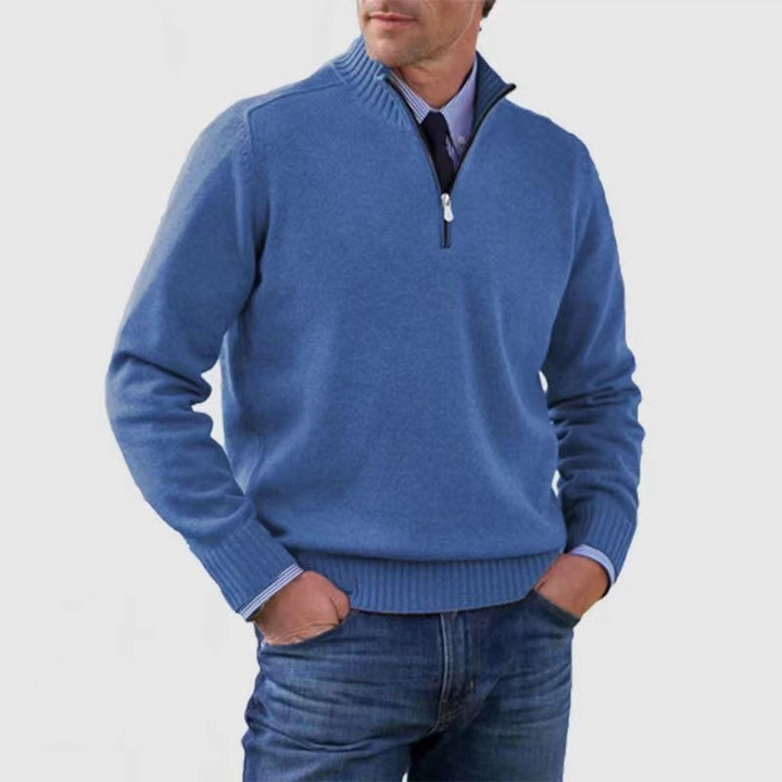 Arvid Maglione Uomo con Mezza Zip – Pullover in Maglia con Collo Alto dallo Stile Elegante
