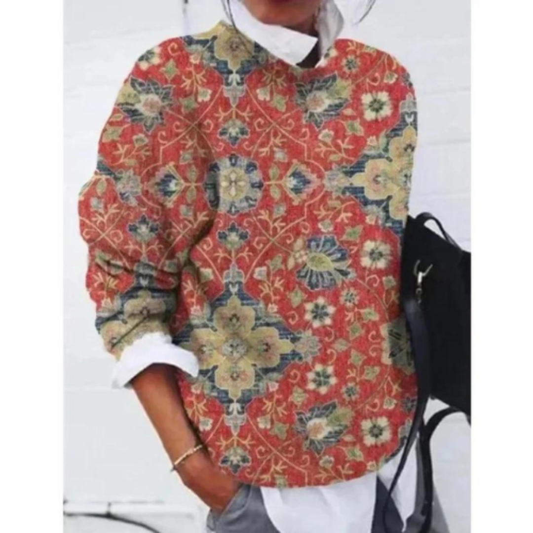 Maglione Donna Con Motivo Floreale | Manica Lunga