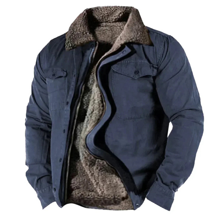 Men's Winter Jacket with Button Closure | Long Sleeves