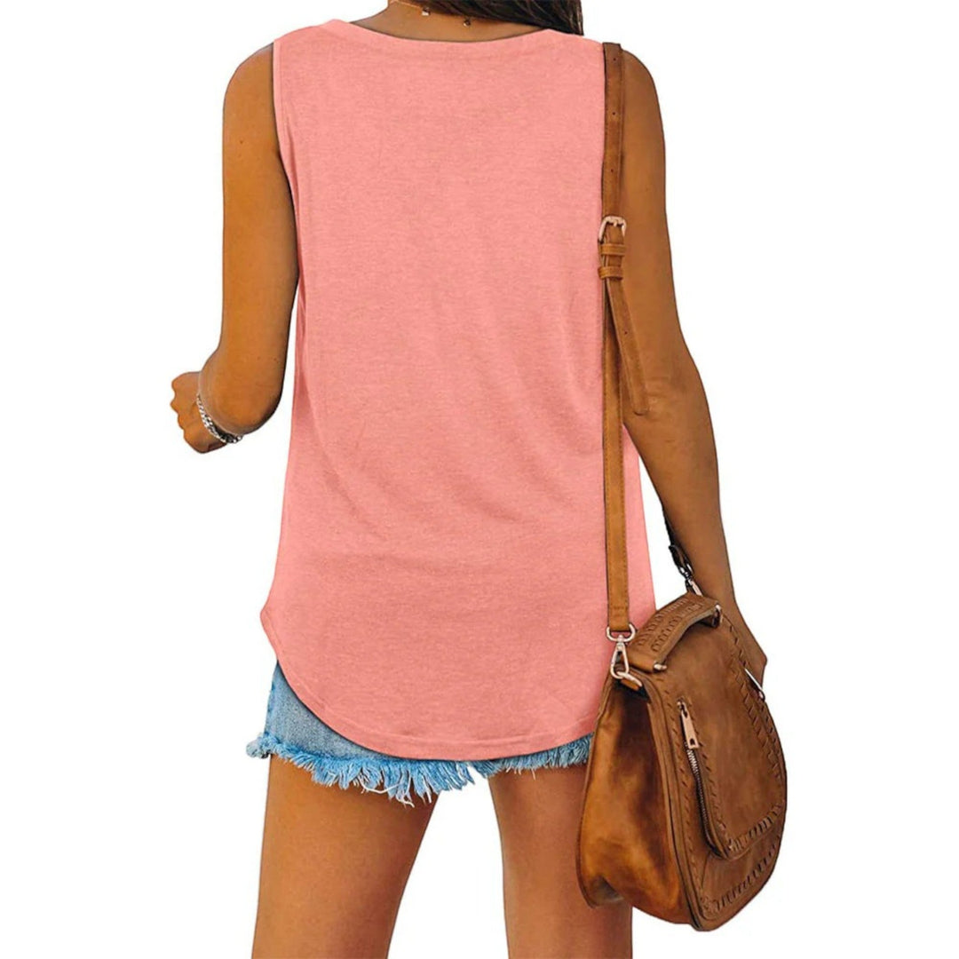 Top Comodo Con Scollo A V Per Donna | Senza Maniche