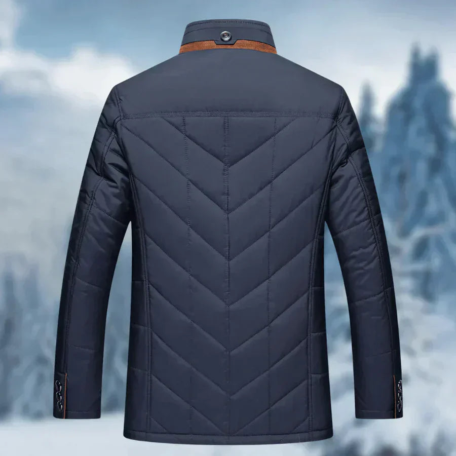 Nathan Giacca Invernale Uomo Slim Fit – Jacket Elegante con Collo Alto e Dettagli Effetto Suede