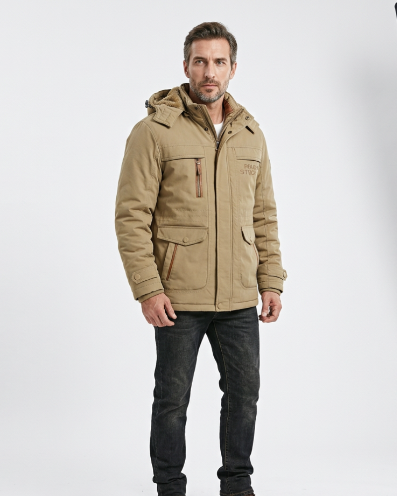 Alessandro Giacca Uomo Invernale – Cappuccio Rimovibile, Tasche Multiple, Giacca Outdoor