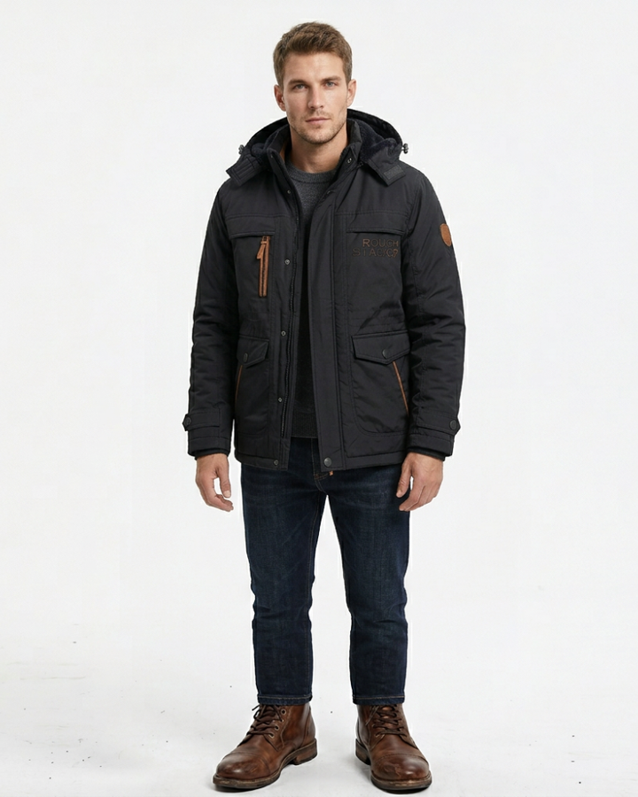 Alessandro Giacca Uomo Invernale – Cappuccio Rimovibile, Tasche Multiple, Giacca Outdoor