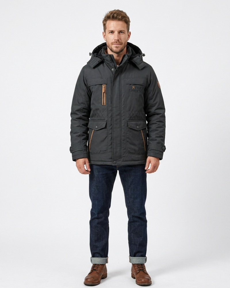 Alessandro Giacca Uomo Invernale – Cappuccio Rimovibile, Tasche Multiple, Giacca Outdoor