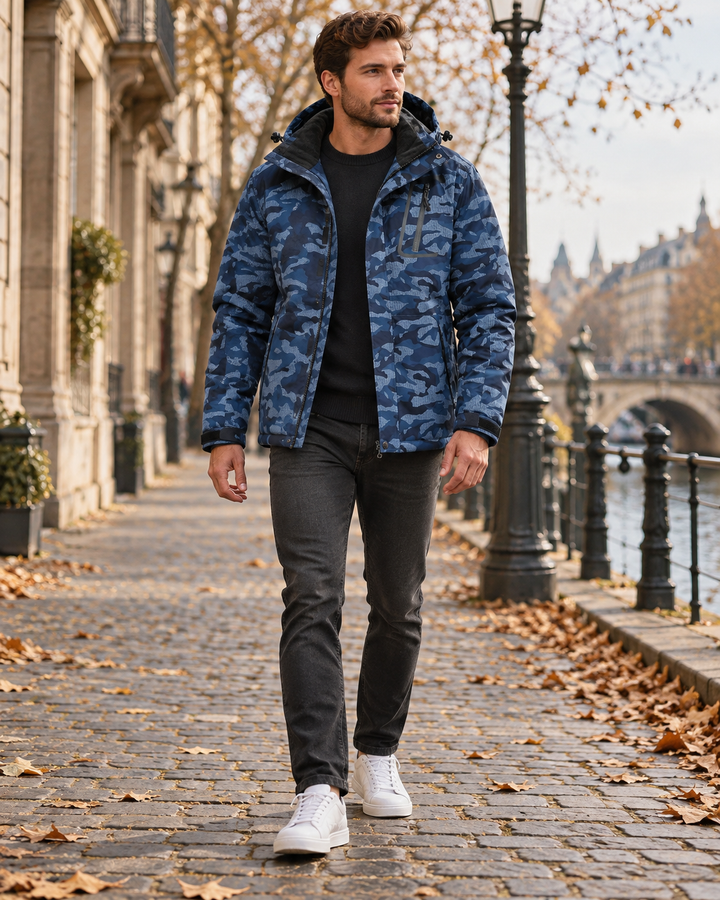 Orlando Giacca Sci Uomo Impermeabile in Pile – Cappuccio Rimovibile per l’Inverno