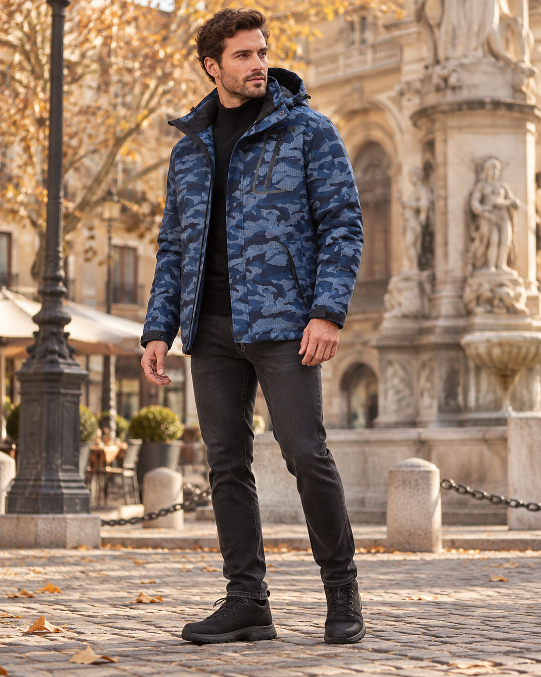 Orlando Giacca Sci Uomo Impermeabile in Pile – Cappuccio Rimovibile per l’Inverno