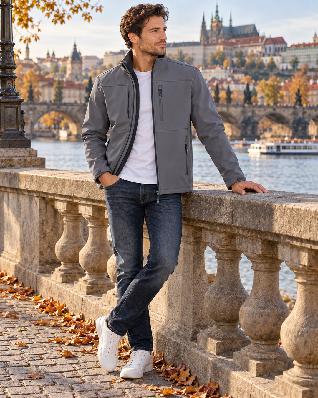 Elias Leichte Herren-Softshelljacke – Wasserdichte Schicht mit Fleecefutter und winddichtem Outdoor-Design aus drei Schichten