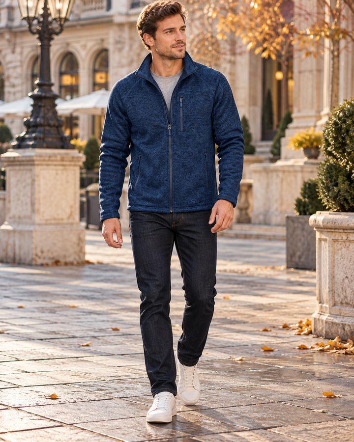 Crisanto Giacca in Pile da Uomo – Cappotto Casual Leggero con Zip Integrale e Collo Alto