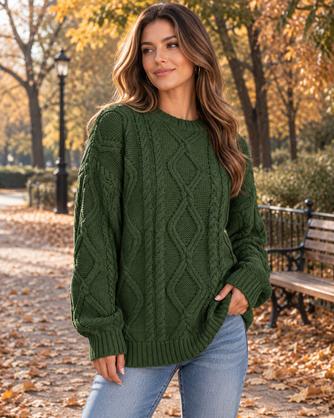 Freya Maglione Oversize Donna a Trecce – Girocollo e Maniche Lunghe