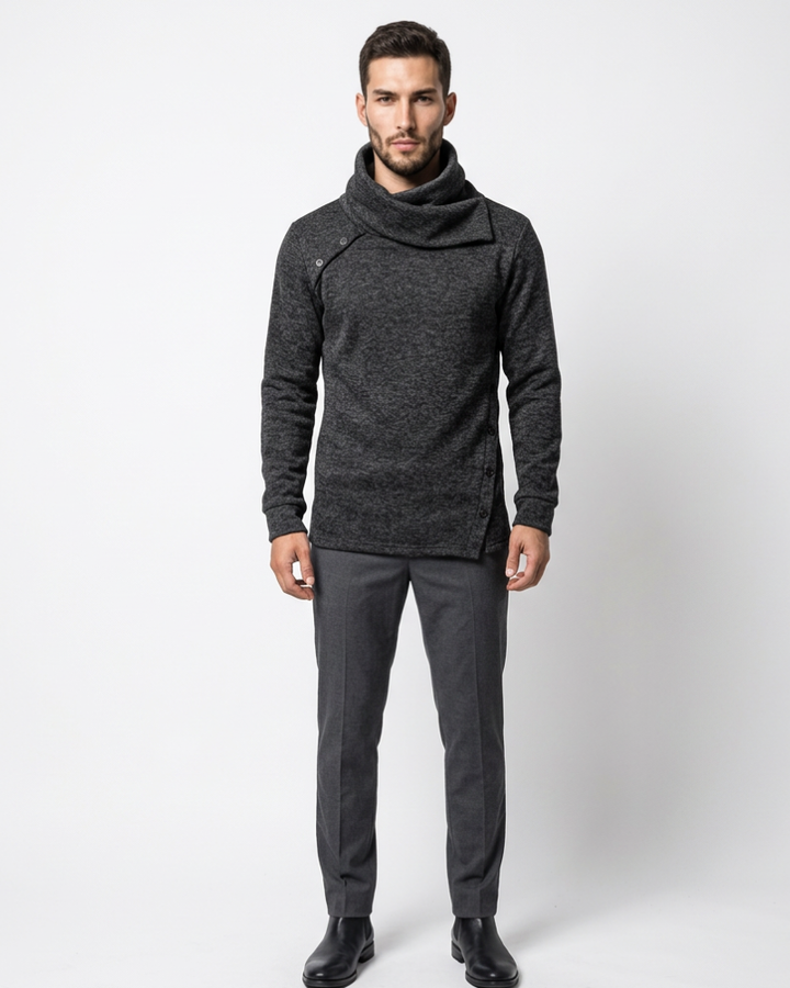 Archer Maglione Uomo Collo Alto – Maniche Lunghe, Vestibilità Regolare, Pullover Invernale