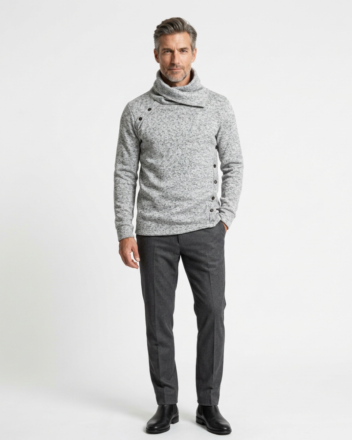 Archer Maglione Uomo Collo Alto – Maniche Lunghe, Vestibilità Regolare, Pullover Invernale