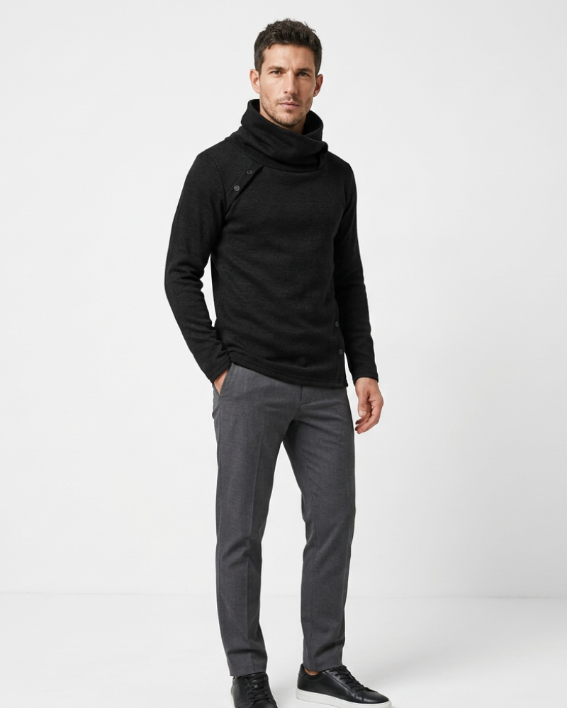 Archer Maglione Uomo Collo Alto – Maniche Lunghe, Vestibilità Regolare, Pullover Invernale
