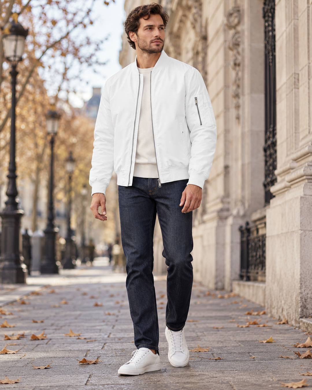Kian Leichte wasserdichte Herren-Steppbomberjacke mit Reißverschluss, winterliche Windjacke