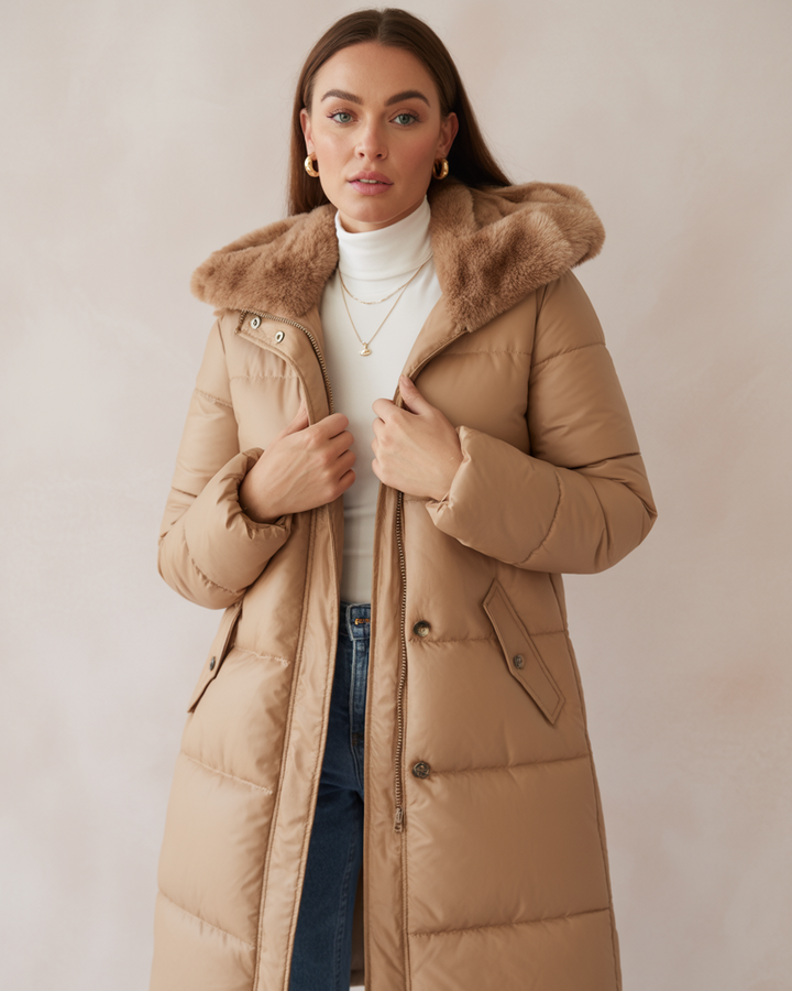 Sheryl Cappotto Invernale Donna Lungo – Giacca Trapuntata con Cappuccio e Fodera Morbida