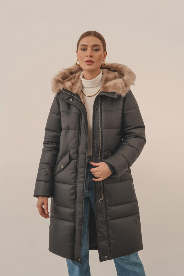 Sheryl Cappotto Invernale Donna Lungo – Giacca Trapuntata con Cappuccio e Fodera Morbida