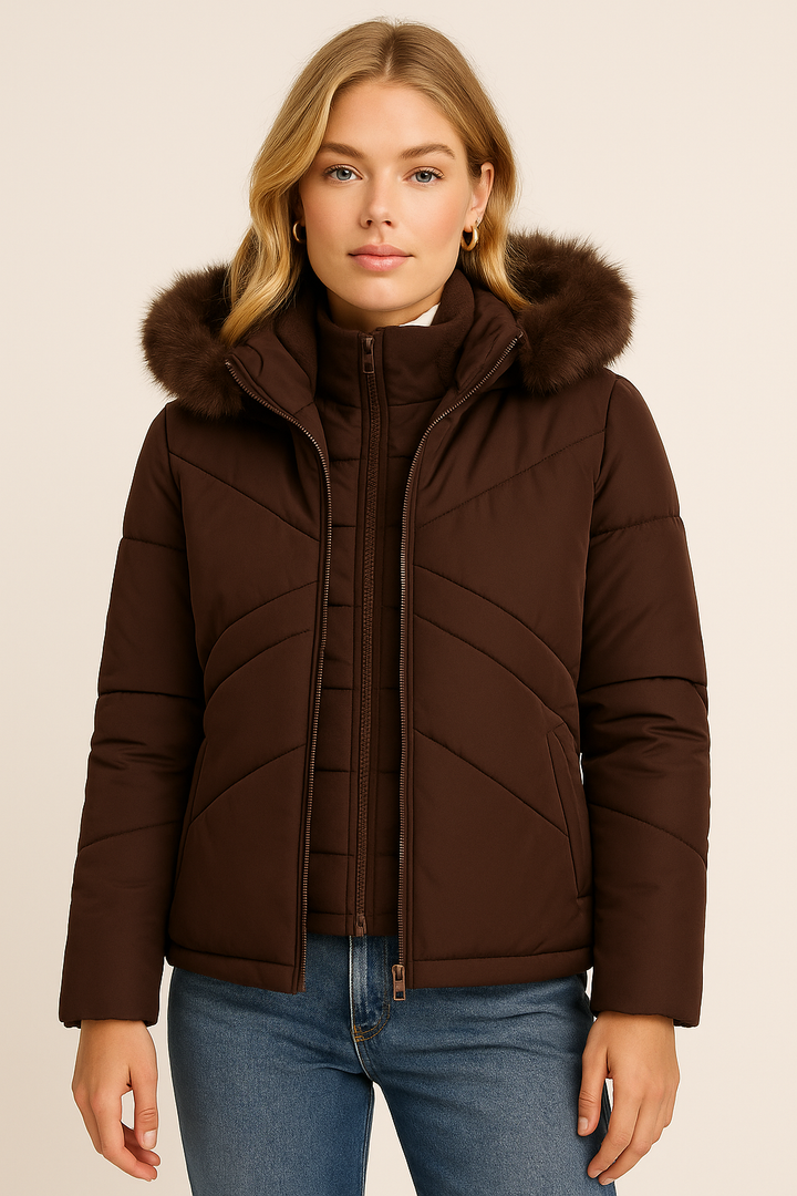 Nolyn Giacca Invernale Donna 2-in-1 – Cappotto con Gilet Rimovibile e Cappuccio Staccabile