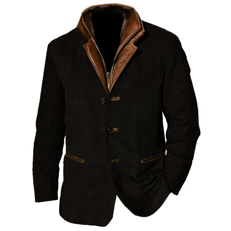 Giacca Da Uomo Con Inserti In Pelle | Manica Lunga