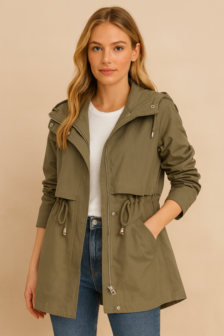 Sienna Parka Donna Casual con Cappuccio – Giacca Leggera con Vita Regolabile e Vestibilità Moderna