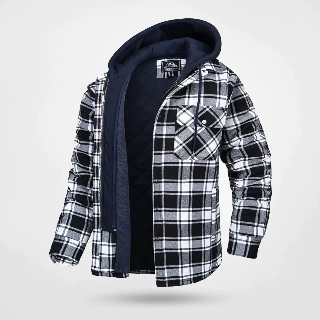 Men's Plaid Hooded Jacket | Winter