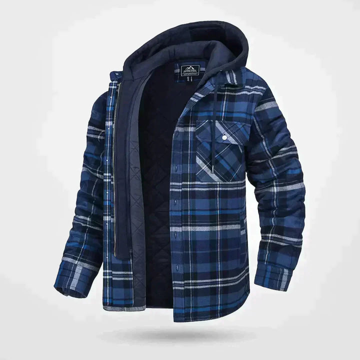 Men's Plaid Hooded Jacket | Winter