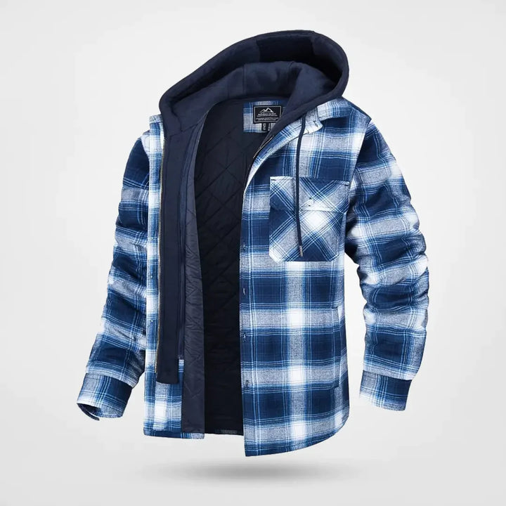 Men's Plaid Hooded Jacket | Winter