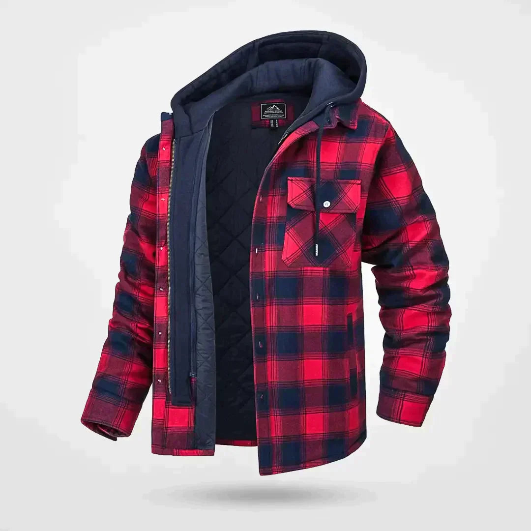Men's Plaid Hooded Jacket | Winter
