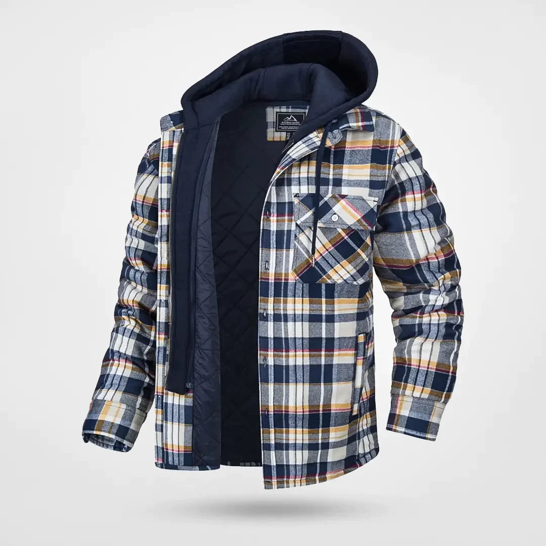 Men's Plaid Hooded Jacket | Winter