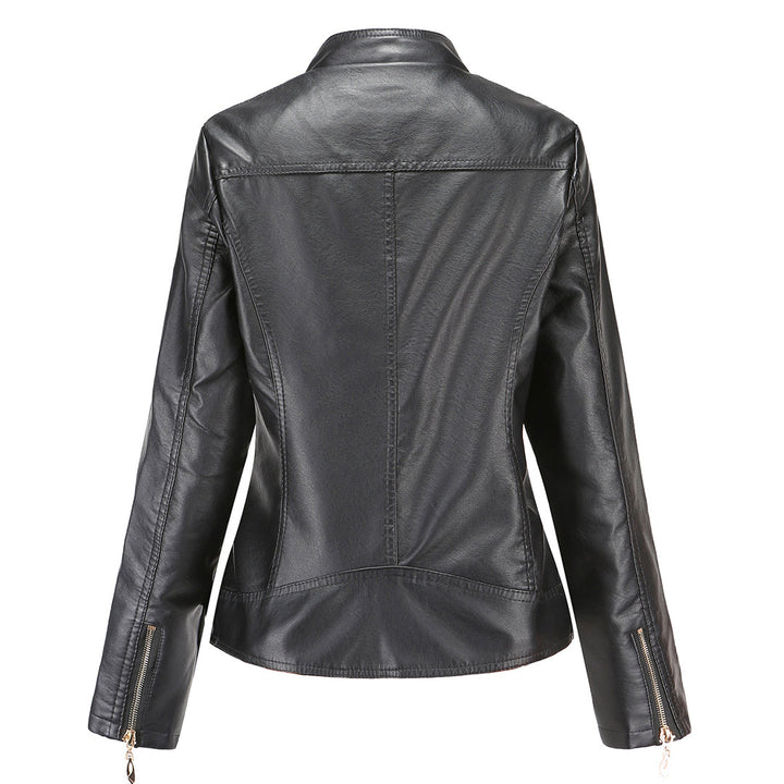 Carla Giacca Biker Dame Cropped – Jakke i økolær med høy krage og vatterte detaljer