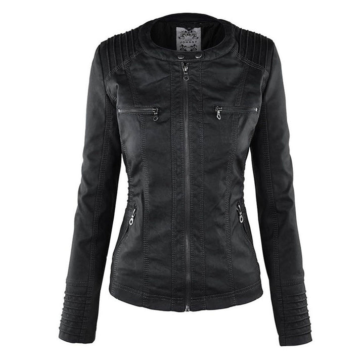 Giacca Casual In Pelle Con Cappuccio E Cerniera Da Donna | Maniche Lunghe